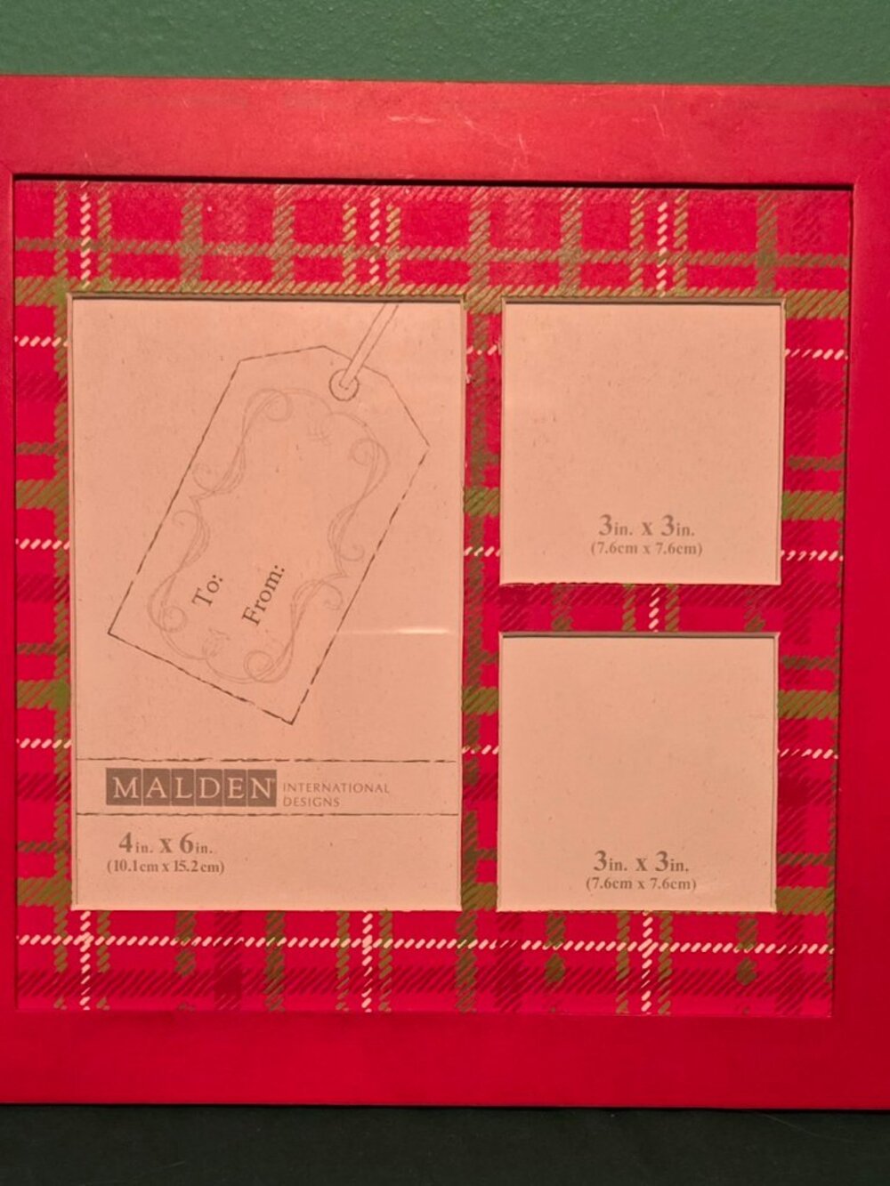 Malden Holiday Muti Picture Frame 1-4x6 and 2-3x3 Openings